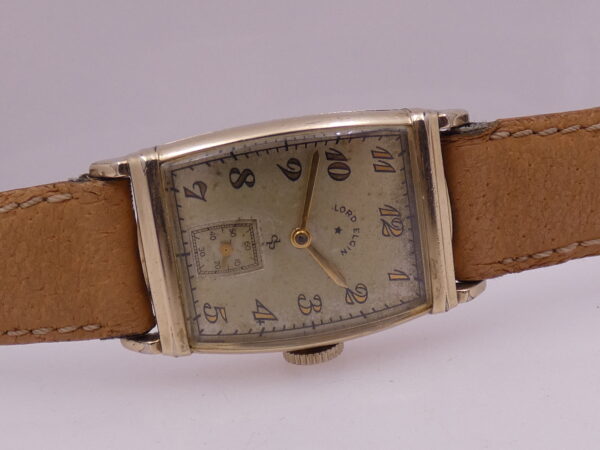 Lord Elgin Tonneau Oro 14 Kt Gold Filled ANNO 1947 JUST SERVICED Carica Manuale