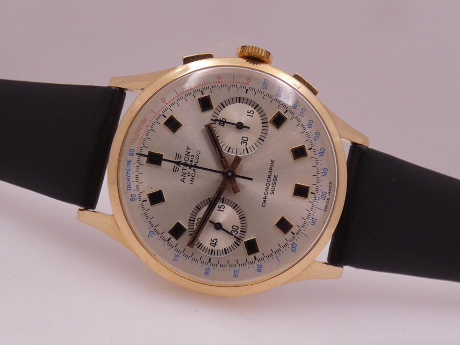 Anthony Chronographe Suisse Oro 18 Kt Oversize 37,5 mm Carica Manuale ANNI '60s - immagine 6