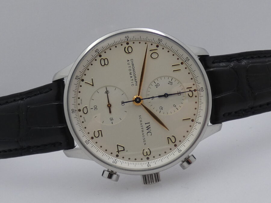 Cronografo IWC Portoghese 3714 BOX & PAPERS Serviced in IWC ANNO 2000 Acciaio - immagine 6