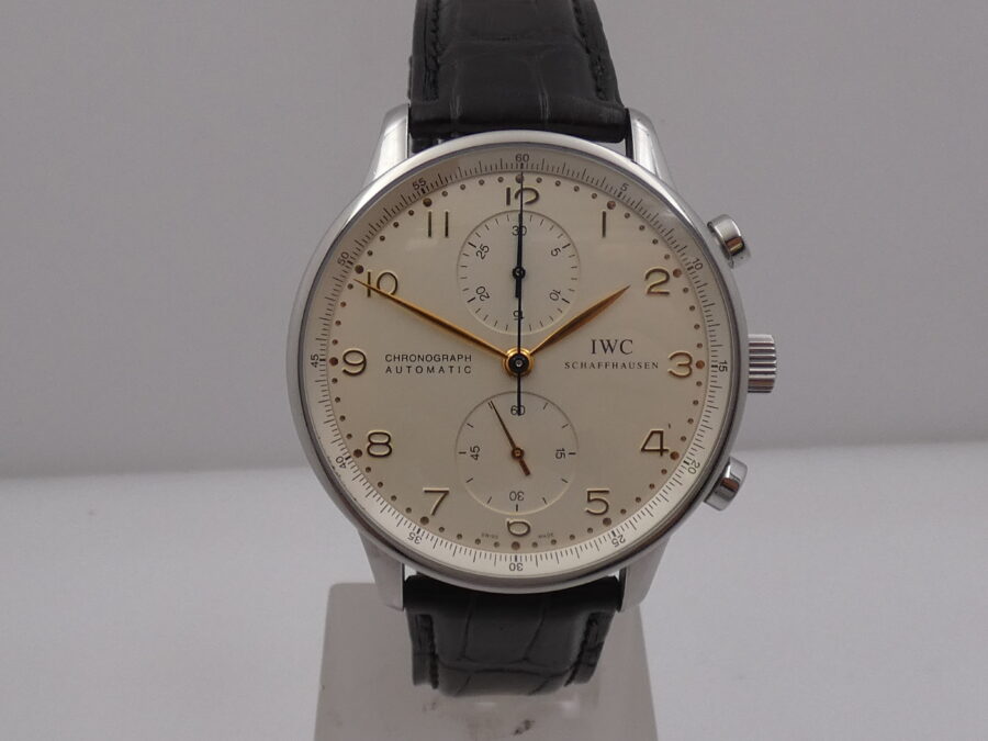Cronografo IWC Portoghese 3714 BOX & PAPERS Serviced in IWC ANNO 2000 Acciaio - immagine 7