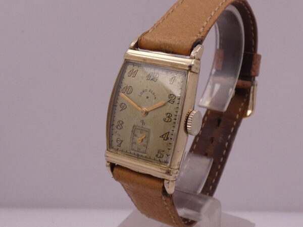 Lord Elgin Tonneau Oro 14 Kt Gold Filled ANNO 1947 JUST SERVICED Carica Manuale