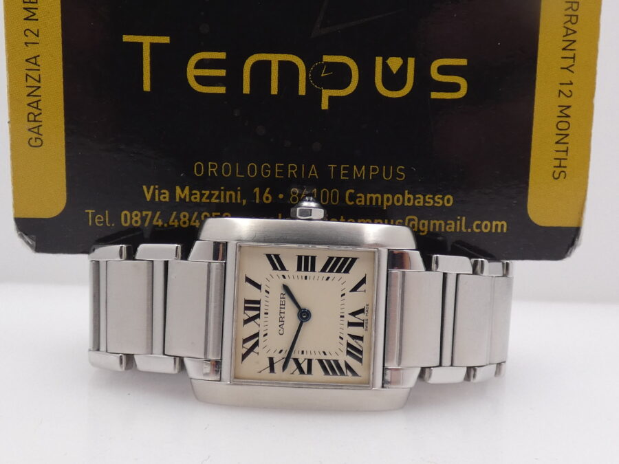 Cartier Tank Francaise 2301 Acciaio ANNI '2000s Braccialato Ladies - immagine 2