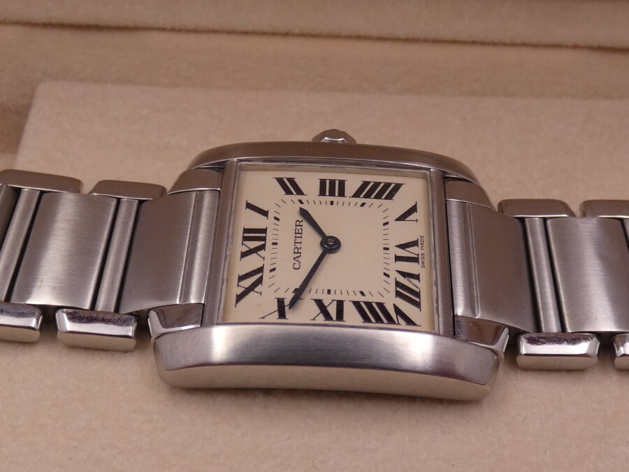Cartier Tank Francaise 2301 Acciaio ANNI '2000s Braccialato Ladies