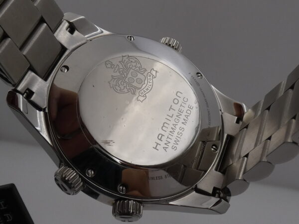 Hamilton Khaki Navy UTC GMT 3 Crown H77505133 Automatico NEW BOX & PAPERS Acciaio Braccialato