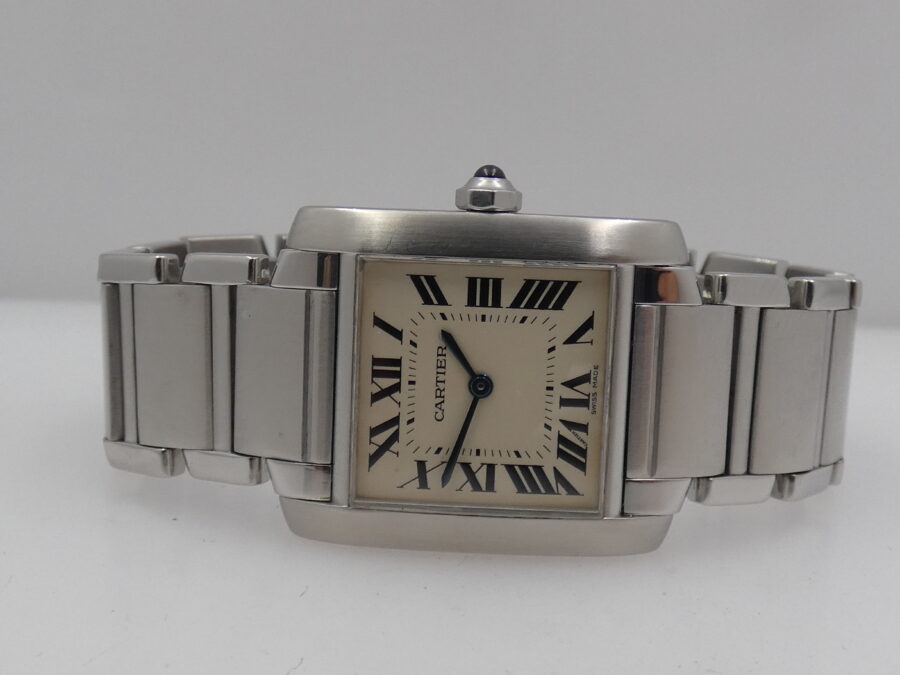 Cartier Tank Francaise 2301 Acciaio ANNI '2000s Braccialato Ladies - immagine 3