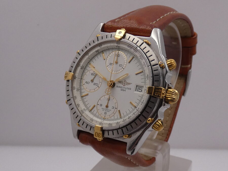 Cronografo Breitling Chronomat B13047 Acciaio & Oro Automatico Anni '90s - immagine 8