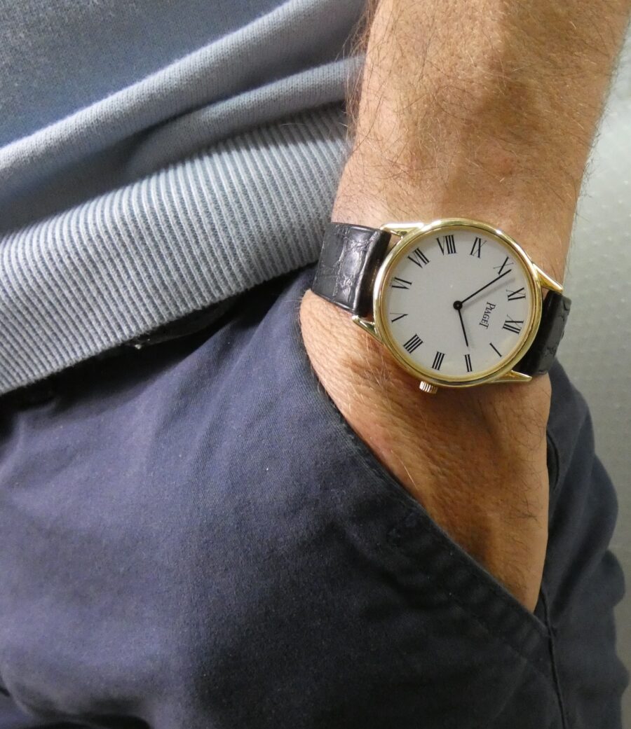 Piaget Mecanique Ultra Thin Oversize 9095N Oro Massiccio 18 Kt ANNI '90 Carica Manuale 9P2 - immagine 9