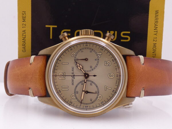 Cronografo Montblanc 1858 118223 NEW BOX PAPERS & STICKERS Titanium&Bronze Automatico