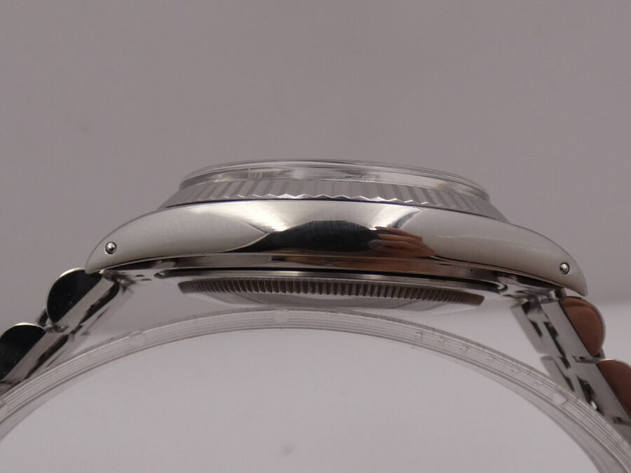 Rolex Datejust 36 Jubilee 16014 BLUE WIDE BOY DIAL Ghiera Oro Bianco 18 Kt Automatico ANNO 1980 Acciaio - immagine 12