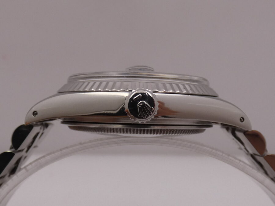 Rolex Datejust 36 Jubilee 16014 BLUE WIDE BOY DIAL Ghiera Oro Bianco 18 Kt Automatico ANNO 1980 Acciaio - immagine 13