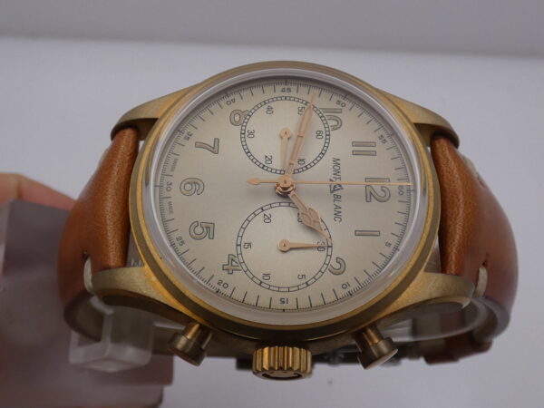 Cronografo Montblanc 1858 118223 NEW BOX PAPERS & STICKERS Titanium&Bronze Automatico