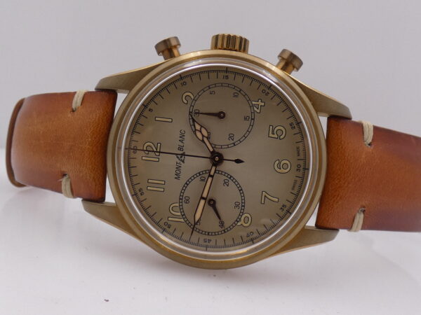 Cronografo Montblanc 1858 118223 NEW BOX PAPERS & STICKERS Titanium&Bronze Automatico