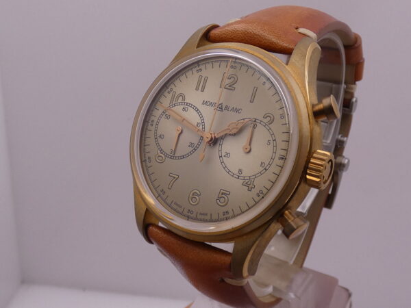 Cronografo Montblanc 1858 118223 NEW BOX PAPERS & STICKERS Titanium&Bronze Automatico