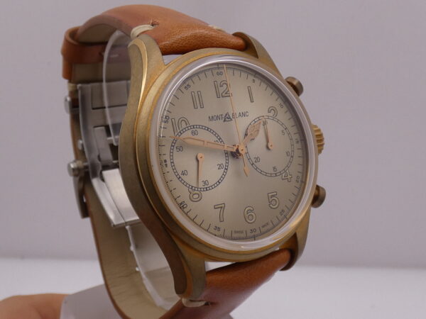 Cronografo Montblanc 1858 118223 NEW BOX PAPERS & STICKERS Titanium&Bronze Automatico