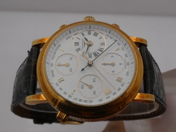 Longines Untouched Ernest Francillon Chrongraph Rattrapante 18 Kt Solid Gold BOX & PAPERS Automatico