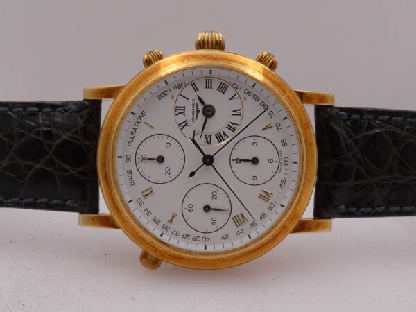 Longines Untouched Ernest Francillon Chrongraph Rattrapante 18 Kt Solid Gold BOX & PAPERS Automatico