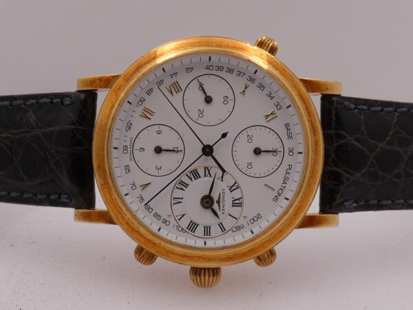 Longines Untouched Ernest Francillon Chrongraph Rattrapante 18 Kt Solid Gold BOX & PAPERS Automatico