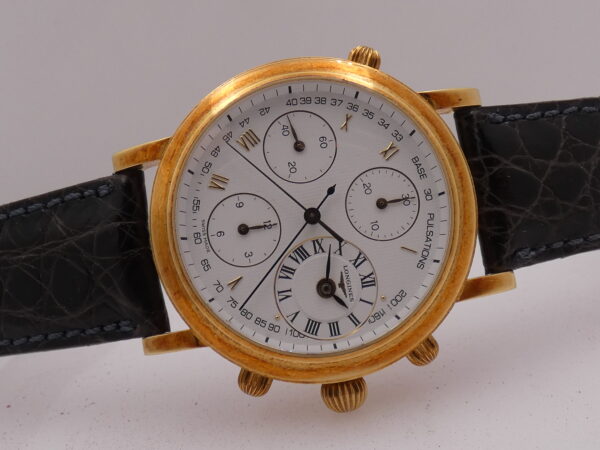 Longines Untouched Ernest Francillon Chrongraph Rattrapante 18 Kt Solid Gold BOX & PAPERS Automatico