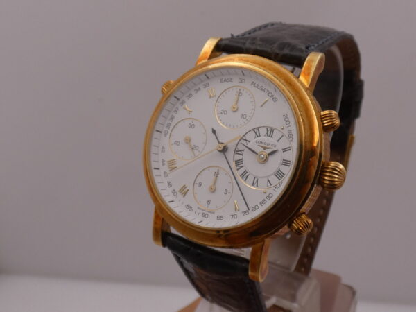 Longines Untouched Ernest Francillon Chrongraph Rattrapante 18 Kt Solid Gold BOX & PAPERS Automatico