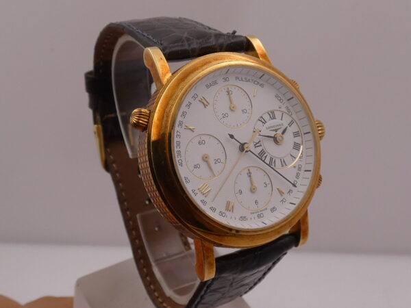 Longines Untouched Ernest Francillon Chrongraph Rattrapante 18 Kt Solid Gold BOX & PAPERS Automatico
