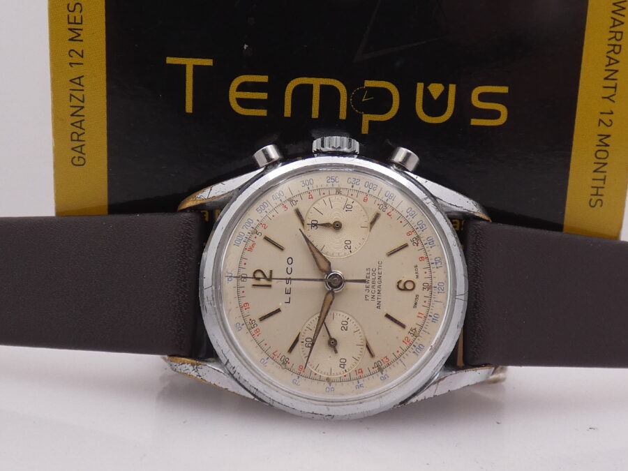 Cronografo Lesco Bicompax 36mm ANNI '50s Carica Manuale Landeron 248 - immagine 2