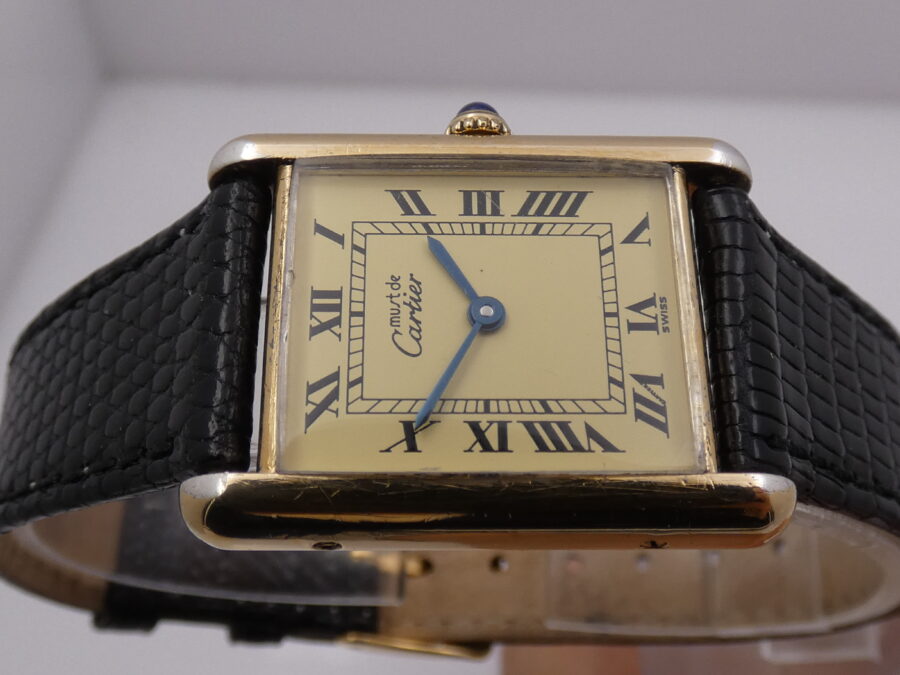 Cartier Must Tank Vermeil 590005 Silver 925 18 Kt G.F. ANNI '90