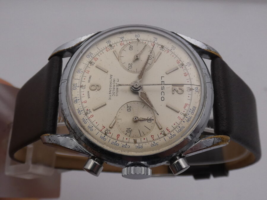 Cronografo Lesco Bicompax 36mm ANNI '50s Carica Manuale Landeron 248 - immagine 3