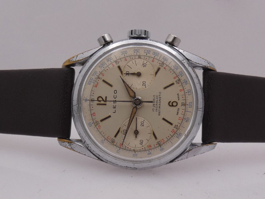 Cronografo Lesco Bicompax 36mm ANNI '50s Carica Manuale Landeron 248 - immagine 4