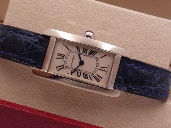 Cartier Tank Americaine Lady 2489 Oro Bianco 18 Kt Anni '2000s