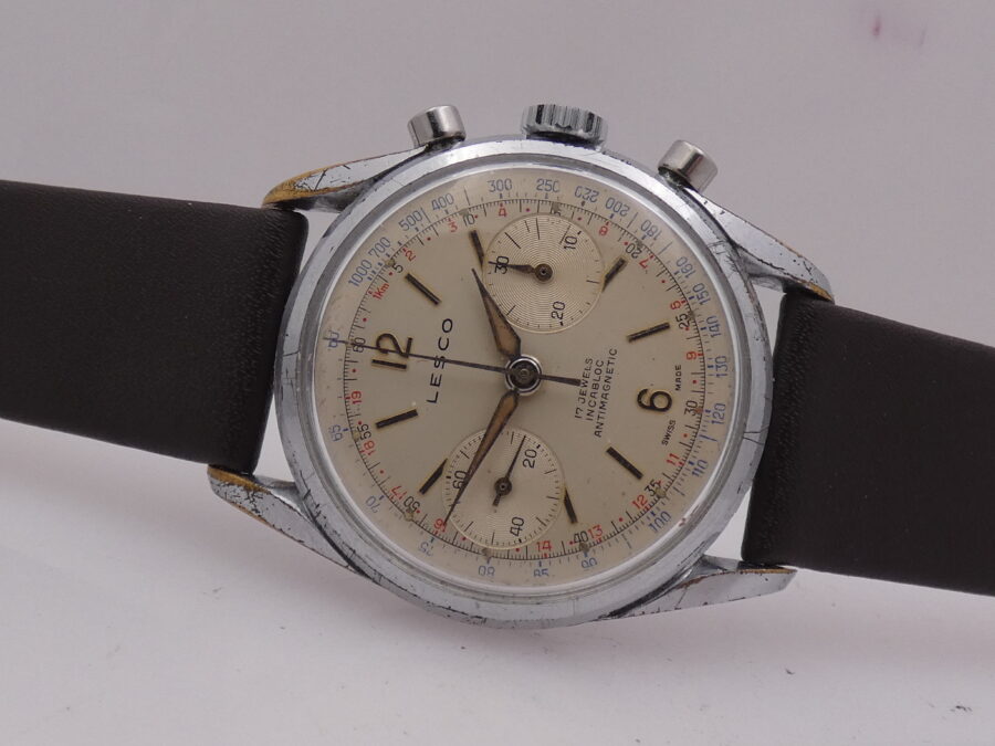 Cronografo Lesco Bicompax 36mm ANNI '50s Carica Manuale Landeron 248 - immagine 5