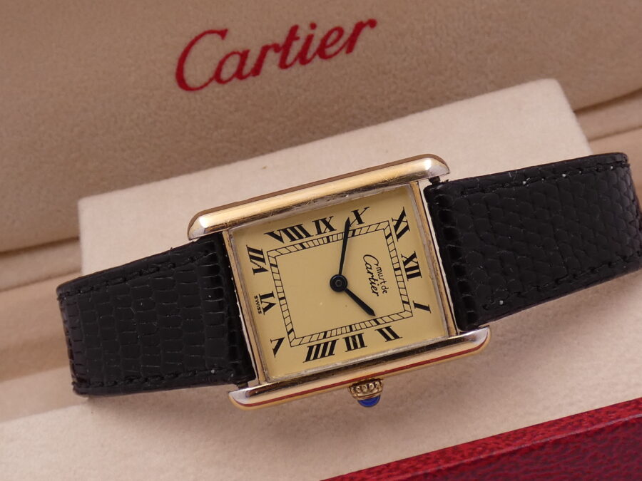 Cartier Must Tank Vermeil 590005 Silver 925 18 Kt G.F. ANNI '90 - immagine 6