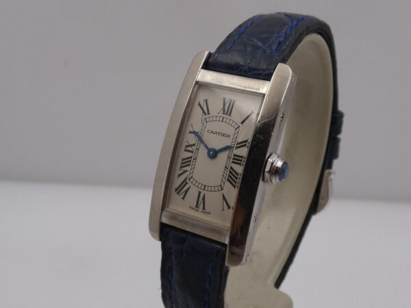 Cartier Tank Americaine Lady 2489 Oro Bianco 18 Kt Anni '2000s