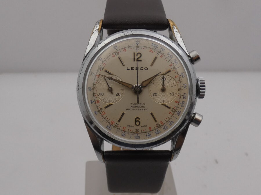 Cronografo Lesco Bicompax 36mm ANNI '50s Carica Manuale Landeron 248 - immagine 8