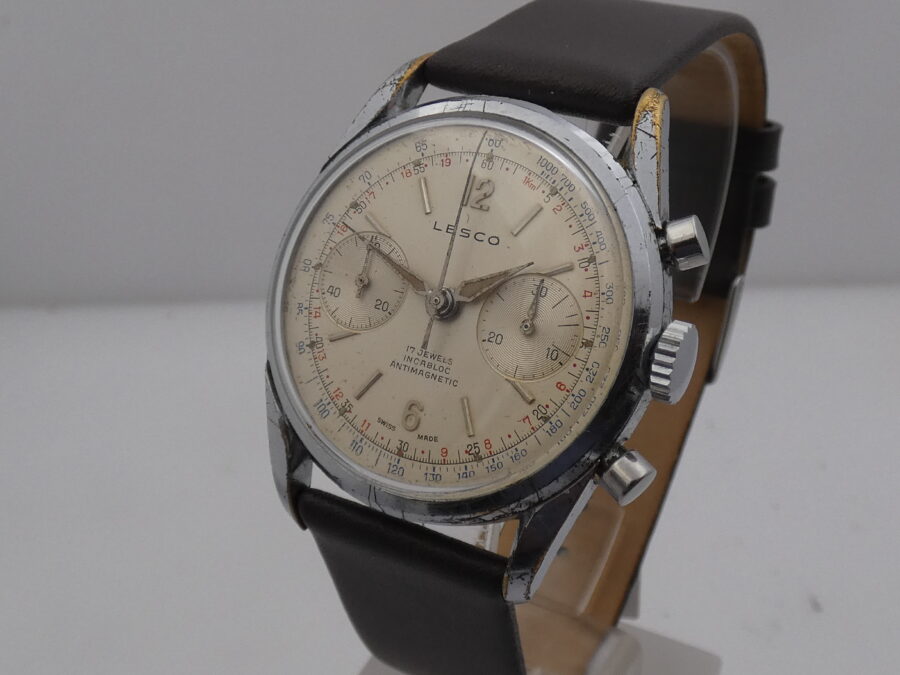 Cronografo Lesco Bicompax 36mm ANNI '50s Carica Manuale Landeron 248 - immagine 9