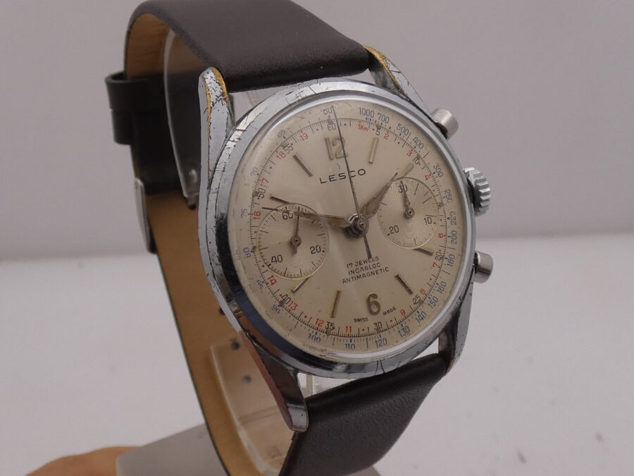 Cronografo Lesco Bicompax 36mm ANNI '50s Carica Manuale Landeron 248 - immagine 10