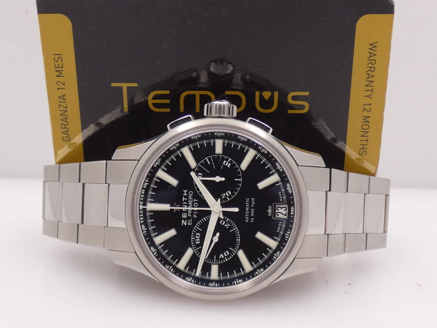 Zenith Captain El Primero Pilot Chronografo BOX & PAPERS Top Condition ANNO 2013 Automatico - immagine 2