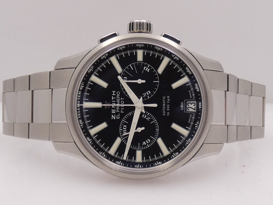 Zenith Captain El Primero Pilot Chronografo BOX & PAPERS Top Condition ANNO 2013 Automatico - immagine 4