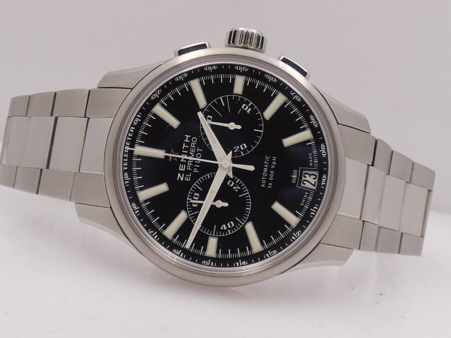 Zenith Captain El Primero Pilot Chronografo BOX & PAPERS Top Condition ANNO 2013 Automatico - immagine 5
