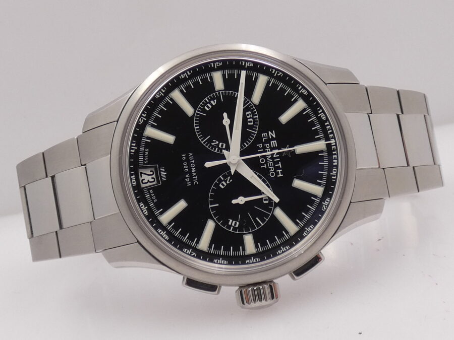 Zenith Captain El Primero Pilot Chronografo BOX & PAPERS Top Condition ANNO 2013 Automatico - immagine 7