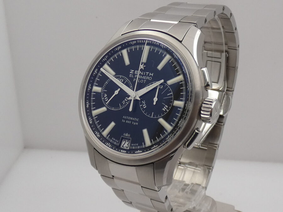 Zenith Captain El Primero Pilot Chronografo BOX & PAPERS Top Condition ANNO 2013 Automatico - immagine 9