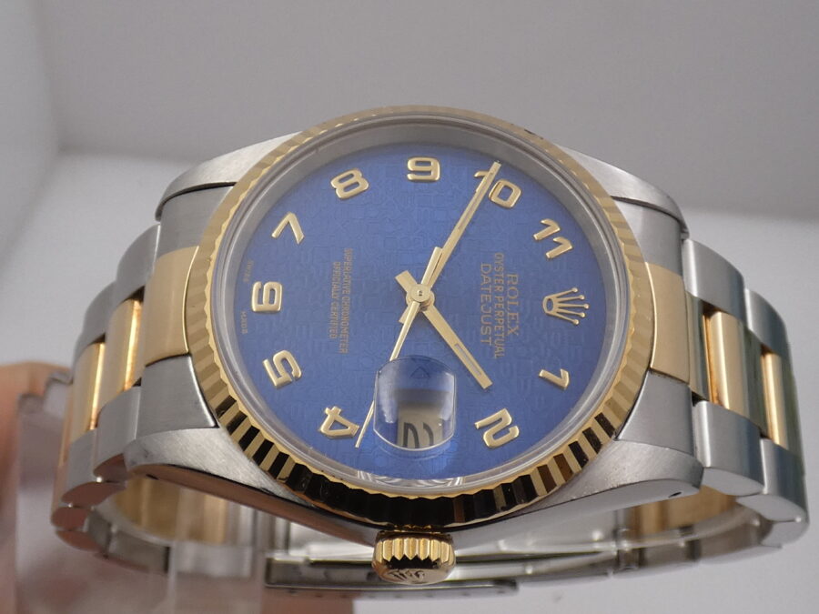 Rolex Datejust 36 16233 Blue Jubilee Dial Acciaio & Oro 18Kt ANNO 1991 Automatico With BOX - immagine 3