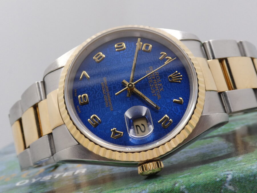 Rolex Datejust 36 16233 Blue Jubilee Dial Acciaio & Oro 18Kt ANNO 1991 Automatico With BOX - immagine 5