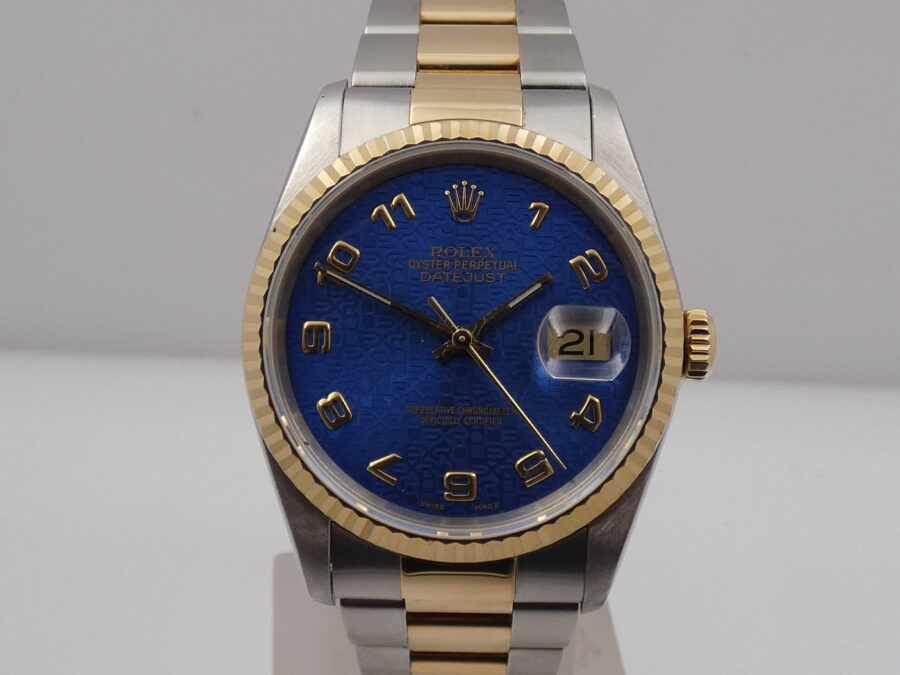 Rolex Datejust 36 16233 Blue Jubilee Dial Acciaio & Oro 18Kt ANNO 1991 Automatico With BOX - immagine 6