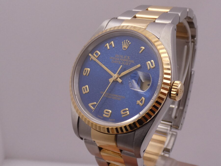 Rolex Datejust 36 16233 Blue Jubilee Dial Acciaio & Oro 18Kt ANNO 1991 Automatico With BOX - immagine 7
