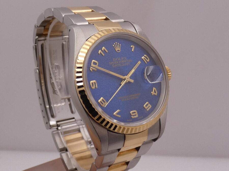 Rolex Datejust 36 16233 Blue Jubilee Dial Acciaio & Oro 18Kt ANNO 1991 Automatico With BOX - immagine 8
