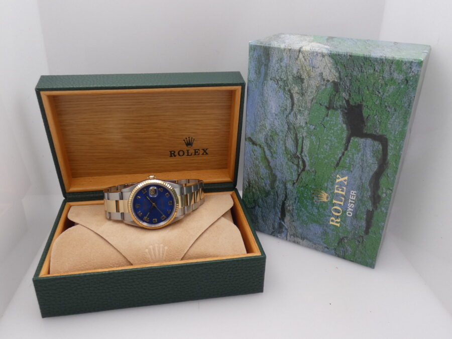 Rolex Datejust 36 16233 Blue Jubilee Dial Acciaio & Oro 18Kt ANNO 1991 Automatico With BOX - immagine 9