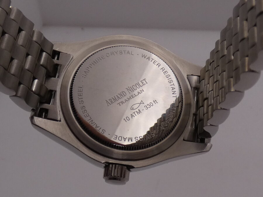 Armand Nicolet Tramelan Hunter Date 9040A NEW OLD STOCK BOX & PAPERS Automatico Bracelet - immagine 14