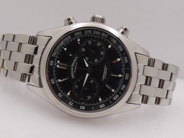 Armand Nicolet M02 Tramelan Chronograph AN9144 NEW OLD STOCK Box&Papers Bracelet