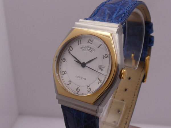 Gianfranco Ferrè Dual Tone Steel & 18Kt G.F. SWISS MADE Anni '90s