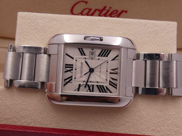 Cartier Tank Anglaise 3511 Automatico ACCIAIO With Bracelet ANNI 2000
